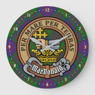 Clan MacDonald Crest over Tartan Grote Klok