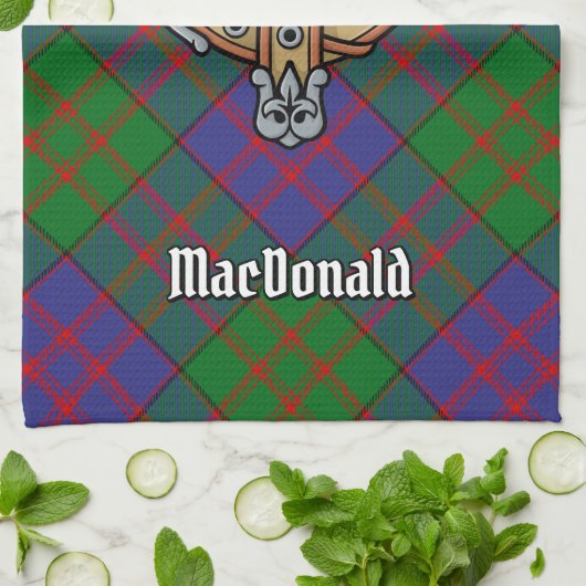 Clan MacDonald Crest Serviette de cuisine (Plié)