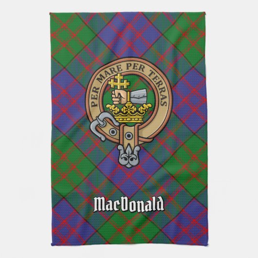 Clan MacDonald Crest Serviette de cuisine (Vertical)
