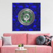 Clan MacDonald Crest & Tartan Knot Canvas Afdruk (Insitu (Woonkamer))