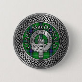 Clan MacDonald Crest & Tartan Knot Ronde Button 5,7 Cm (Voorkant)