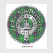 Clan MacDonald Crest & Tartan Sticker (Vel)