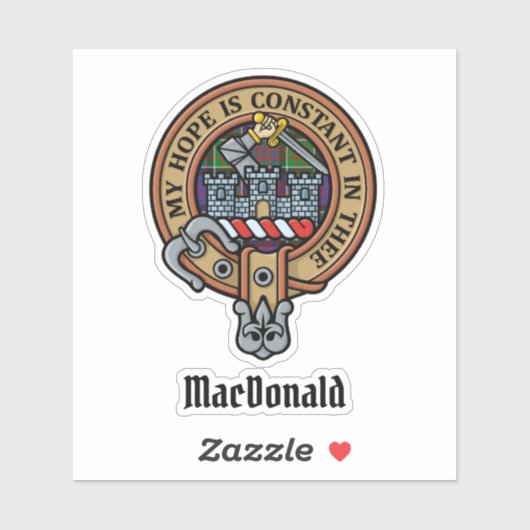 Clan MacDonald de Clanranald Crest Sticker (Feuille)