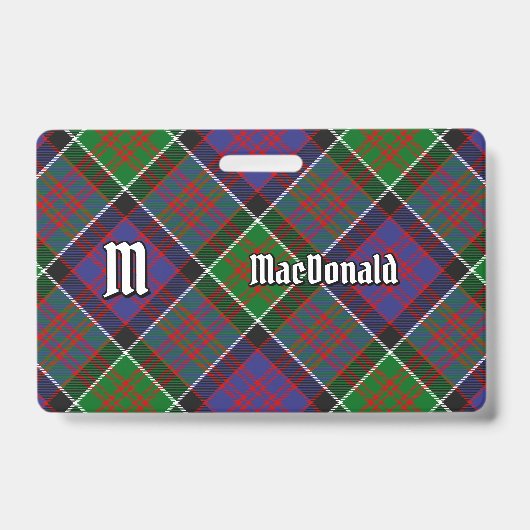 Clan MacDonald de Clanranald Tartan Badge (Avant)