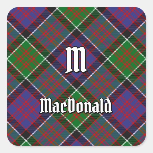 Clan MacDonald de Clanranald Tartan Sticker Carré (Devant)