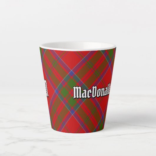 Clan MacDonald de Keppoch Tartan Latte Mug (Devant)