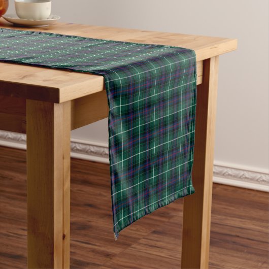 Clan MacDonald Green en Donkerblauw Schotse Tartan Korte Tafelloper (Voorbeeld)