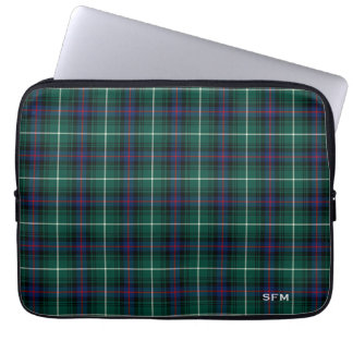 Clan MacDonald Tartan Blue & Green Pset Monogram Laptop Sleeve