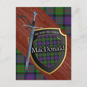 Clan MacDonald Tartan Sword & Shield Briefkaart