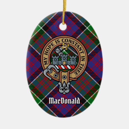 Clan MacDonald van Clanranald Crest Keramisch Ornament (Voorkant)