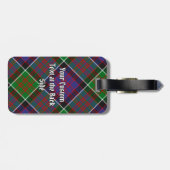 Clan MacDonald van Clanranald Crest over Tartan Bagagelabel (Achterkant horizontaal)