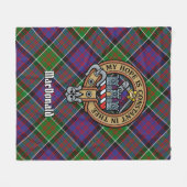 Clan MacDonald van Clanranald Crest over Tartan Fleece Deken (Voorkant (Horizontaal))