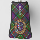 Clan MacDonald van Clanranald Crest over Tartan Golfheadcover (Draai 90)