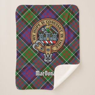 Clan MacDonald van Clanranald Crest over Tartan Sherpa Deken