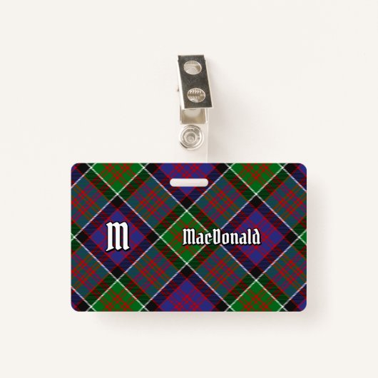 Clan MacDonald van Clanranald Tartan Badge (Voorkant met clip)