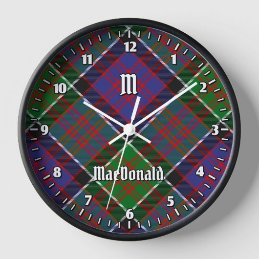 Clan MacDonald van Clanranald Tartan Grote klok (Voorkant)