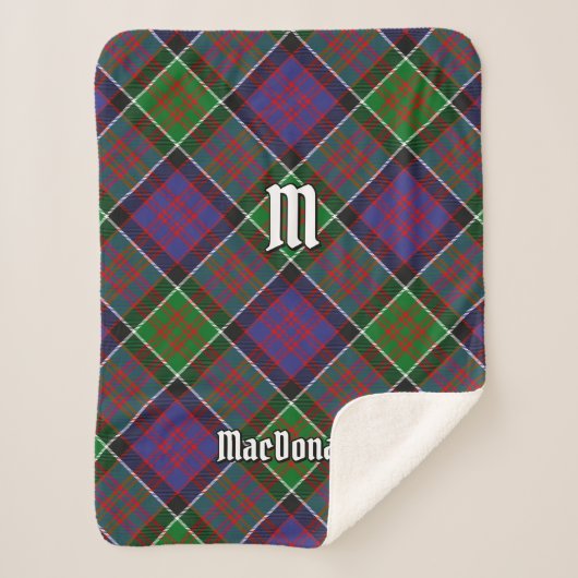 Clan MacDonald van Clanranald Tartan Sherpa Blanke Sherpa Deken (Voorkant)