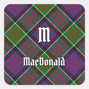 Clan MacDonald van Clanranald Tartan Square Sticke Vierkante Sticker