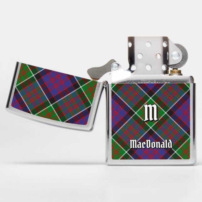 Clan MacDonald van Clanranald Tartan Zippo Lighter (Geopend)
