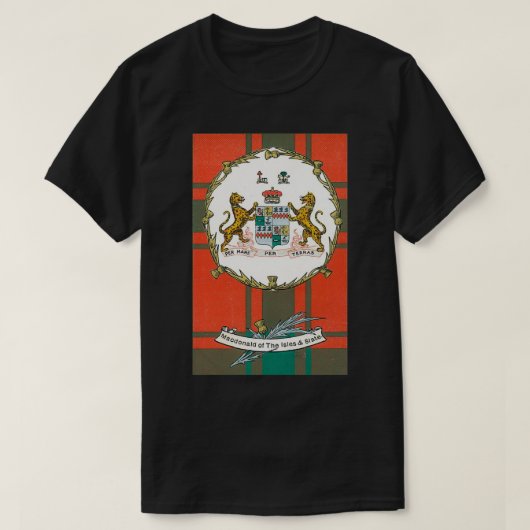 Clan MacDonald van de Isles and Slate Tart T-shirt (Design voorkant)