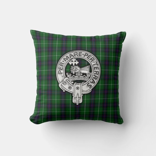 Clan MacDonald van de Isles Crest & Tartan Kussen (Voorkant)
