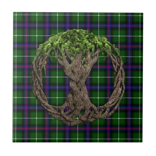 Clan MacDonald van de Isles Tartan en de Keltische Tegeltje (Voorkant)
