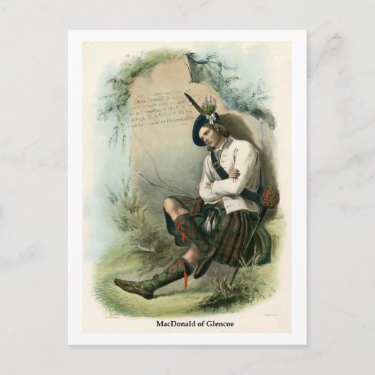 Clan MacDonald van Glencoe Briefkaart (Voorkant)