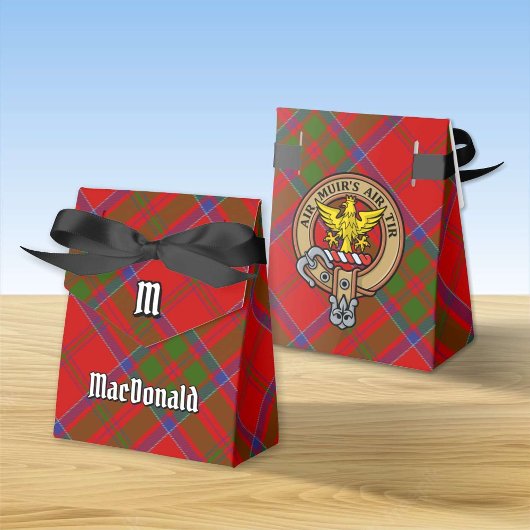 Clan MacDonald van Keppoch Crest over Tartan Bedankdoosjes