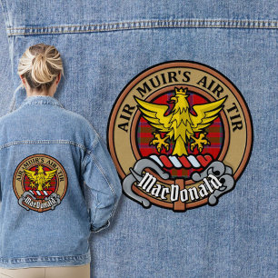Clan MacDonald van Keppoch Crest over Tartan Denim Jacket