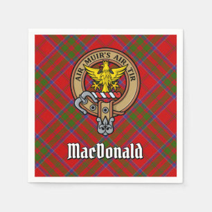 Clan MacDonald van Keppoch Crest over Tartan Servet