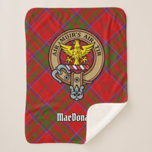 Clan MacDonald van Keppoch Crest over Tartan Sherpa Deken