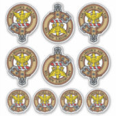 Clan MacDonald van Keppoch Crest Sticker Set (Voorkant)