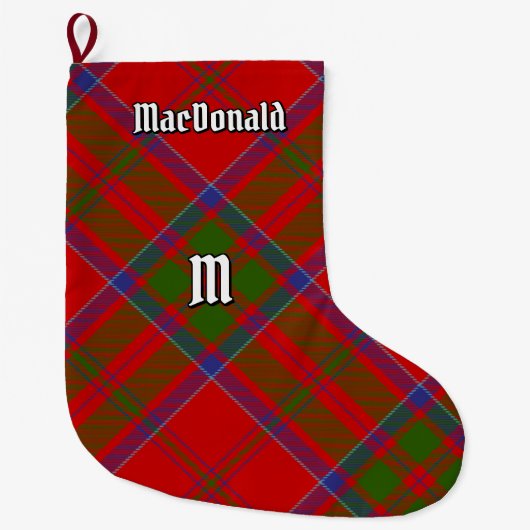 Clan MacDonald van Keppoch Tartan Grote Kerstsok (Voorkant)