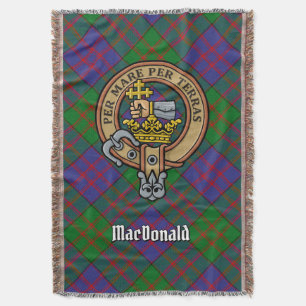 Clan MacDonald wapenschild over tartan Deken