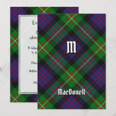 Clan MacDonell of Glengarry Tartan Kaart (Voorkant / Achterkant)