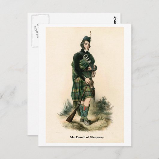 Clan MacDonell van Glengarry Briefkaart (Voorkant / Achterkant)