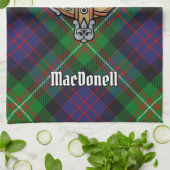 Clan MacDonell van Glengarry Wapen over Tartan Theedoek (Gevouwen)