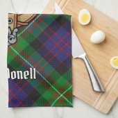 Clan MacDonell van Glengarry Wapen over Tartan Theedoek (Quarter Fold)