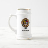 Clan MacDougall Crest over Tartan Bierpul (Links)