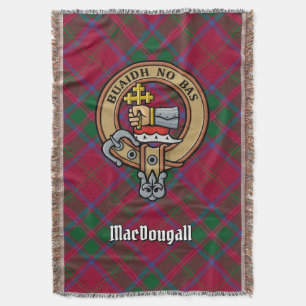 Clan MacDougall Crest over tartan Deken