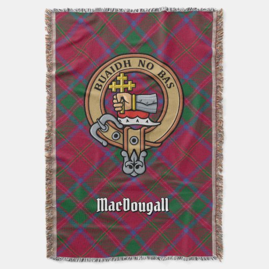 Clan MacDougall Crest over tartan Deken (Voorkant Verticaal)