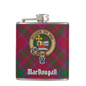Clan MacDougall Crest over Tartan Heupfles (Voorkant)