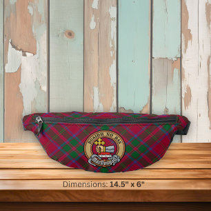 Clan MacDougall Crest over tartan Heuptasje