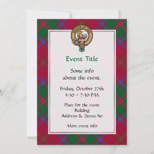 Clan MacDougall Crest over Tartan Kaart