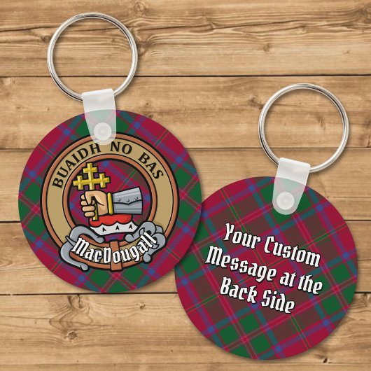 Clan MacDougall Crest over Tartan Sleutelhanger