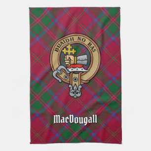 Clan MacDougall Crest over Tartan Theedoek