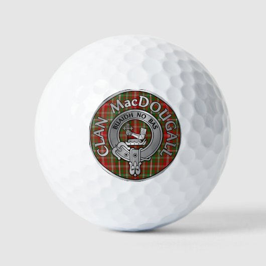 Clan MacDougall Crest & Tartan Golfballen (Voorkant)