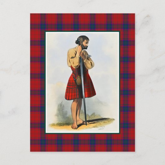 Clan MacDougall Illustratie Tartan Lijst Briefkaart (Voorkant)