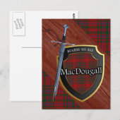Clan MacDougall Tartan Sword & Shield Briefkaart (Voorkant / Achterkant)