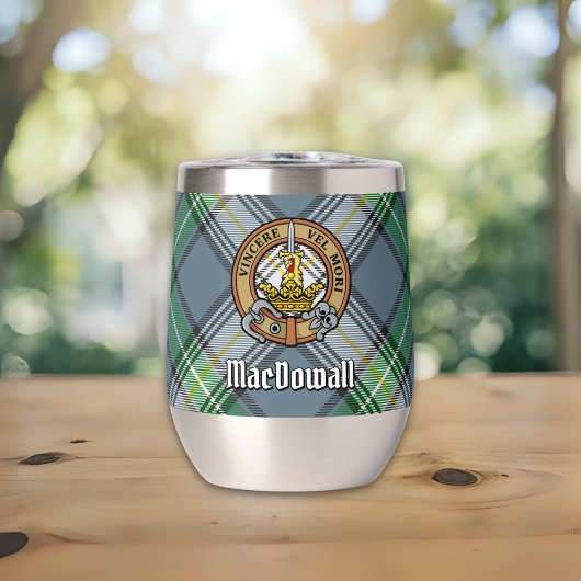 Clan MacDowall Crest over Tartan